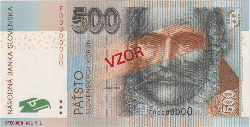 500 Koruna 2006, series F, zero number SPECIMEN F 00000000, overprint VZOR and S...