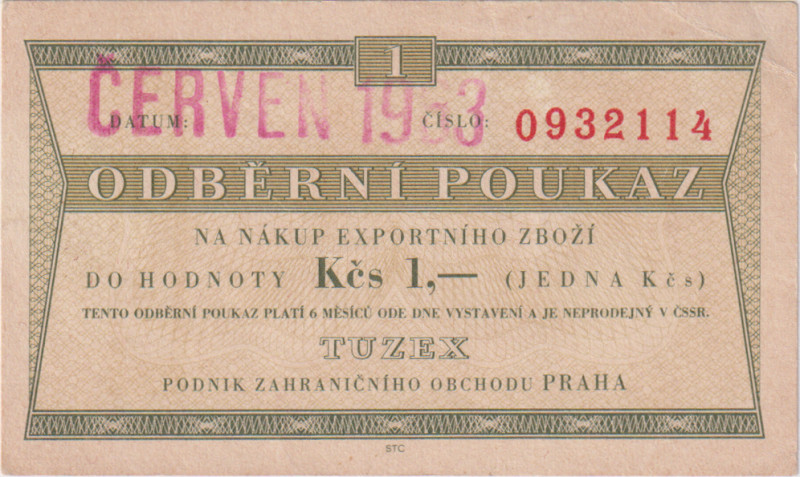 1 Koruna ČERVEN 1963, 7mi místný číslovač, bez průsvitky, KŠK 34 V/1

XF...