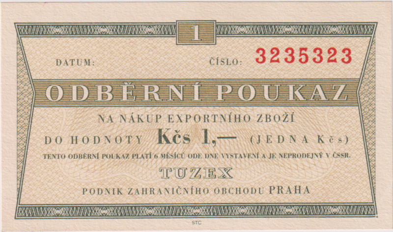 1 Koruna b.d.(1964-65), 7mi místný číslovač, bez průsvitky, KŠK 34 V/1

aUNC...