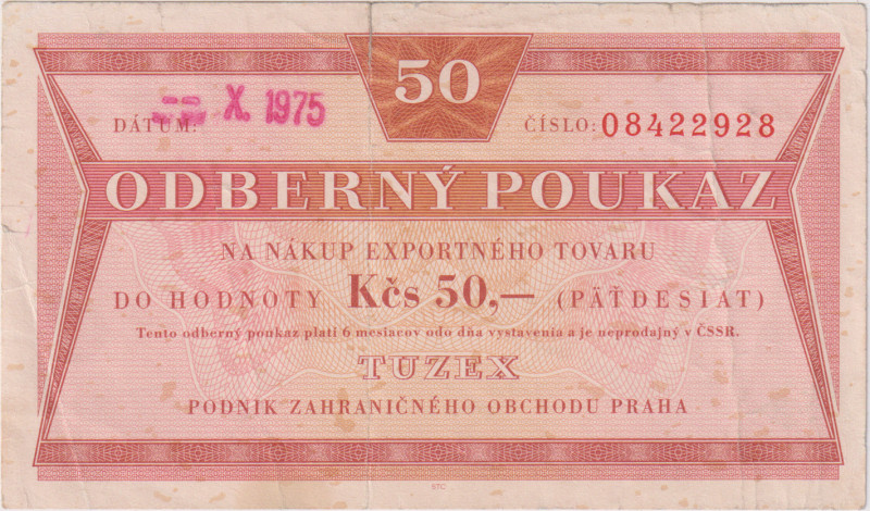 50 Koruna X.1975, 8mi místný číslovač, s průsvitkou, KŠK 52 VII/a

VG