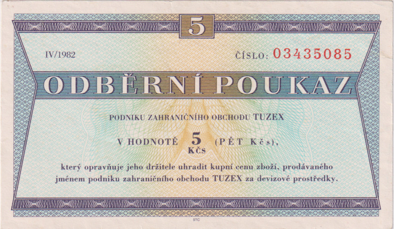 5 Koruna IV/1982, 8mi místný číslovač, s průsvitkou, KŠK 57 VIII

aUNC