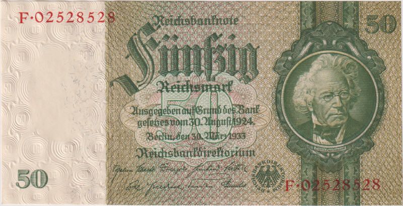 50 Reichsmark 1933, series F, BKK D6e, Hej D6e

UNC