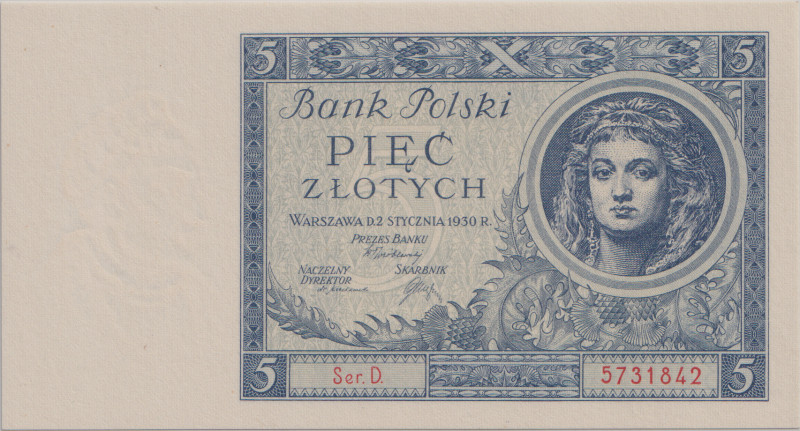 5 Zlotych 1930, series D, PMG 67 EPQ, BKK PL3a, Hej PL3a

UNC