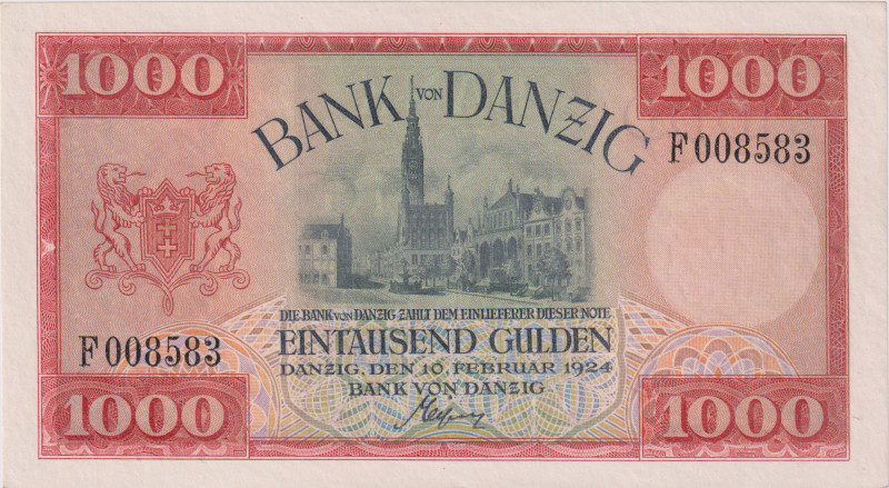 Danzig, 1000 Gulden 1924, series F, Pick 57

UNC