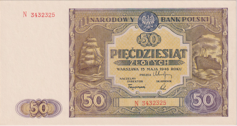 Poland, 50 Zlotych 1946, series N, Pick 128

UNC