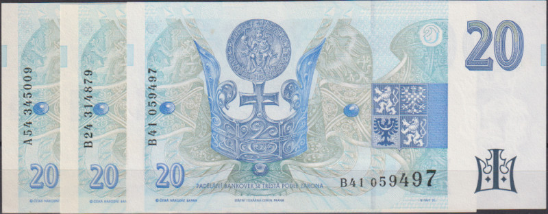 20 Koruna 1994, series A 54, B 24 a B 41, 3 pcs, BKK CZ10ab, Hej CZ13, CZ14

U...