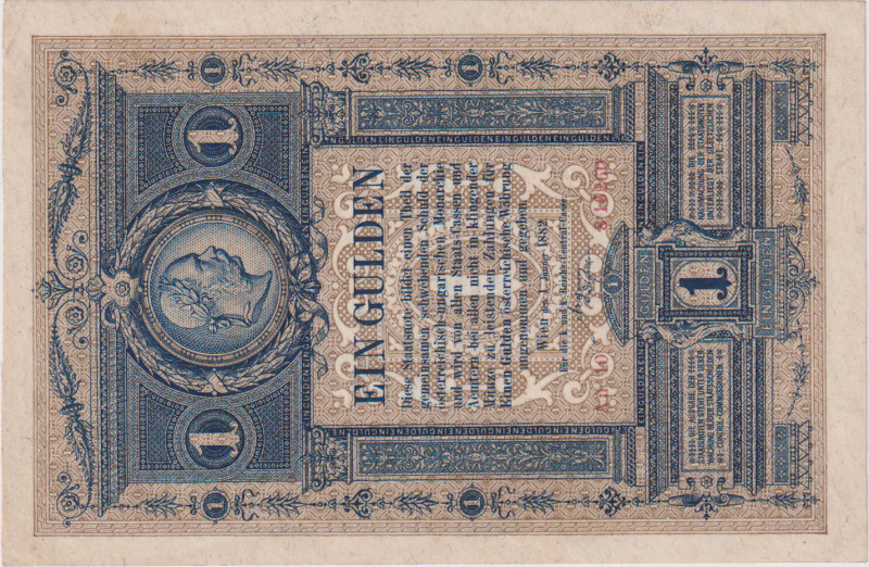 1 Gulden 1882, dark printing, Pick A153

aUNC