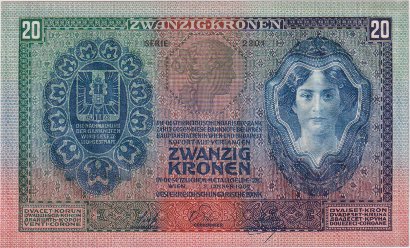 20 Koruna 1907, perfect condition, Pick 10, Hej RU7

UNC