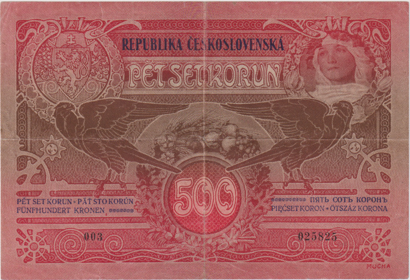 500 Koruna 1919, series 003, issued original note, nice condition, BKK 13, Hej 1...