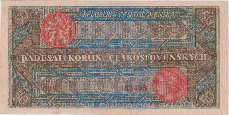 50 Koruna 1922, series 028, BKK 19a, Hej 19a

XF