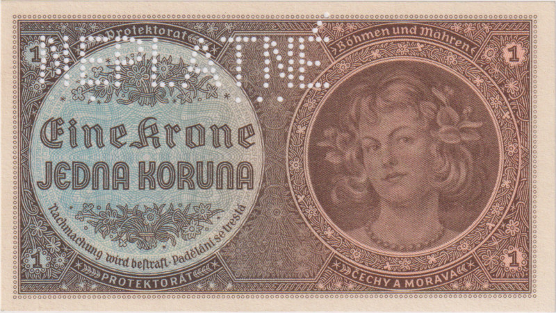 1 Koruna b.d.(1940), series C, NEPLATNÉ, BKK 30, Hej 30bS2

UNC