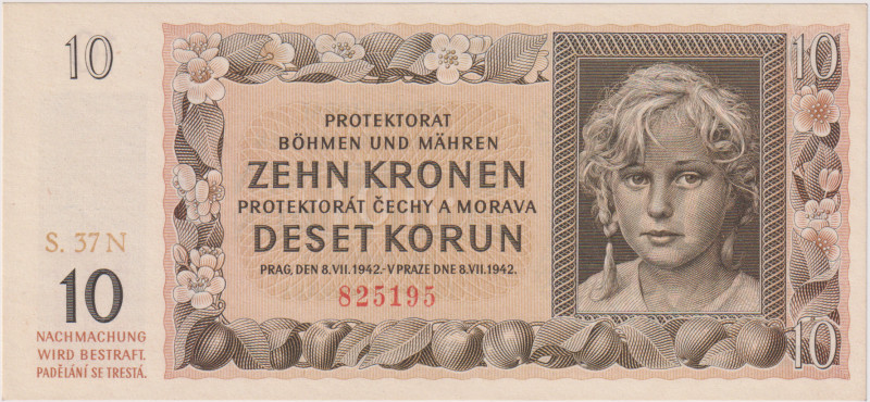 10 Koruna 1942, series 37 N, BKK 37b, Hej 37b1

UNC