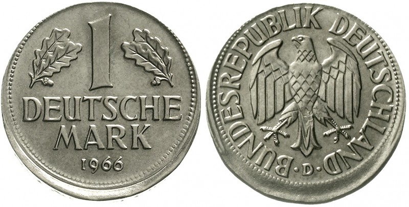 Proben, Verprägungen und Besonderheiten Bundesrepublik Deutschland
1 Mark 1966 ...