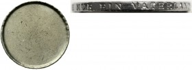 Proben, Verprägungen und Besonderheiten Bundesrepublik Deutschland
Ungeprägte Ronde für 5 Mark vom Stein (1981) mit Randschrift: ICH HABE NUR EIN VAT...