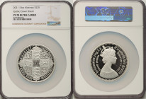 British Dependency. Elizabeth II silver Proof "Gothic Crown - Quartered Arms" 20 Pounds (10 oz) 2021 PR70 Ultra Cameo NGC, Commonwealth mint, KM-Unl. ...