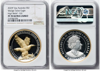Elizabeth II gilt-silver Proof High Relief "Wedge-Tailed Eagle" 2 Dollars (2 oz) 2023P PR70 Ultra Cameo NGC, Perth mint, KM-Unl. HID09801242017 © 2023...