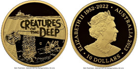 Elizabeth II gold Proof "Creatures of the Deep" 10 Dollars (1/10 oz) 2023-C PR70 Ultra Cameo NGC, Royal Australian mint, KM-Unl. HID09801242017 © 2023...