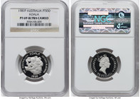 Elizabeth II platinum Proof "Koala" 50 Dollars (1/2 oz) 1989 PR69 Ultra Cameo NGC, KM125. HID09801242017 © 2023 Heritage Auctions | All Rights Reserve...