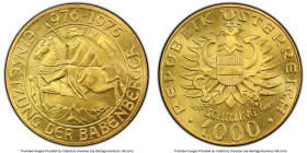 Republic gold "Babenberg Dynasty" 1000 Schilling 1976 MS67 PCGS, KM2933. HID09801242017 © 2023 Heritage Auctions | All Rights Reserved