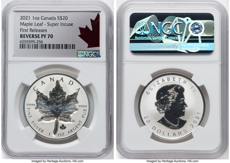 Elizabeth II silver Reverse Proof Super Incuse "Maple Leaf" 20 Dollars (1 oz) 20...