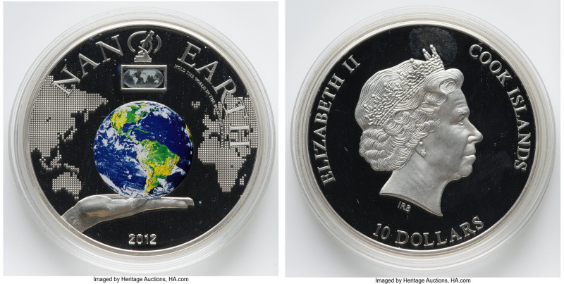 Elizabeth II silver Colorized Proof "Nano Earth" 10 Dollars 2012 UNC, KM1648. Ac...