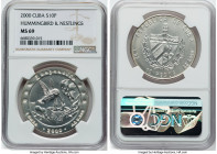 Republic silver "Hummingbird & Nestlings" 10 Pesos (1 oz) 2000 MS69 NGC, KM756. HID09801242017 © 2023 Heritage Auctions | All Rights Reserved
