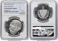 Republic silver Proof "Mao Tse Tung" 10 Pesos (1 oz) 2002 PR68 Ultra Cameo NGC, Havana mint, KM784. Leaders of Communism series. HID09801242017 © 2023...
