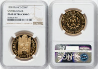 Republic gold Proof "Charlemagne" 500 Francs (70 Ecus) (1/2 oz) 1990 PR69 Ultra Cameo NGC, Paris mint, KM990. Mintage: 5,000. HID09801242017 © 2023 He...