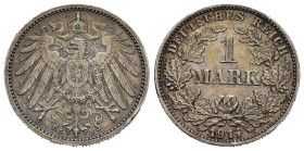 GERMANIA. 1 Mark 1914 G. Ag. SPL