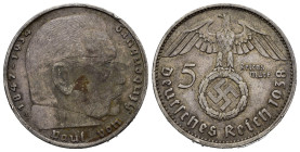 GERMANIA. Terzo Reich. 5 reichsmark 1938 A. Ag. BB