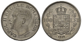 ROMANIA. Carol II. 100 Lei 1936. Ni. SPL