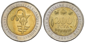 Unione Monetaria dell'Africa dell'Ovest. 200 FCFA 2003. colpetto al bordo, FDC