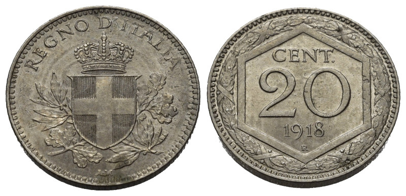 Regno d'Italia. Vittorio Emanuele III (1900-1943). 20 centesimi "Esagono" 1918. ...