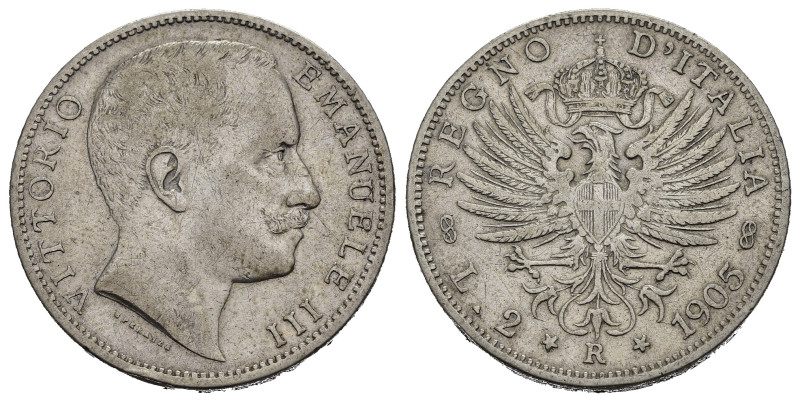 Regno d'Italia. Vittorio Emanuele III (1900-1943). 2 Lire 1905 "Aquila Sabauda"....