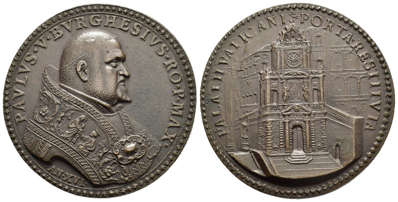 Medaglie Papali. Paolo V (1605-1621). Medaglia Postuma. Ricostruzione della Port...