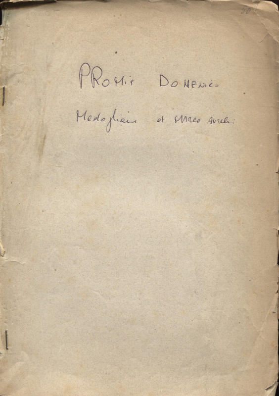 PROMIS D. - Medaglione di Marc'Aurelio. Asti, 1864. pp. 2, tavv. 1. brossura edi...