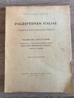 A.A.V.V. - Unione accademica nazionale. INSCRIPTIONES ITALIE. Istituto poligrafico dello stato, 1963. Volume XIII fascicolo II. Fasti et Elogia. Cvrav...