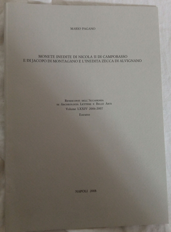 Pagano Mario, Monete inedite di Nicola II di Campobasso