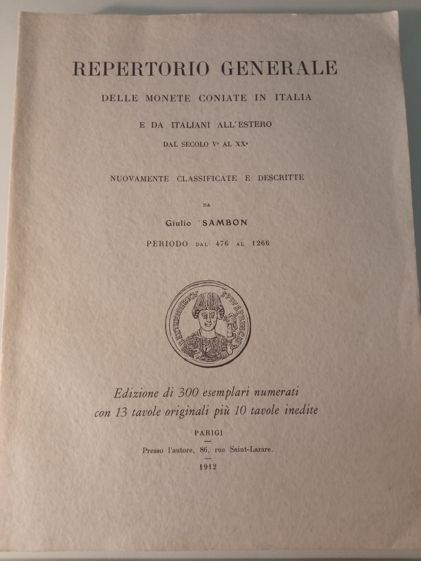 Sambon Giulio, Repertorio generale delle monete coniate in Italia e da Italiani ...