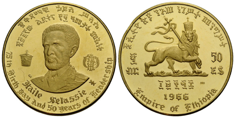 Königreich und Republik
Haile Selassie I. 1930-1936 und 1941-1974 50 Dollars 19...