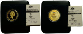 Elizabeth II. 1952-2022 100 Dollars 2000 Perth Mint. 25.0 mm. Gold .9999 The Sydney 2000 Olymppic coin collection. In Kapsel mit Zertifikat und beschr...