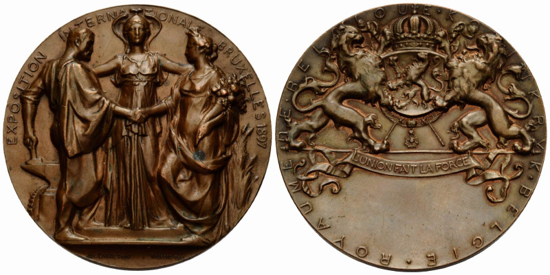 Brüssel
 Bronzemedaille / Bronze medal 1897. 70.0 mm. Cu. Weltaustellung / Worl...