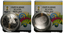 10 Euro 2014 37.0 mm. Silber / Silver. Coupe du monde de football 2014 / FIFA World Cup / Fußball-Weltmeisterschaft 2014. In Kapsel (ohne Zertifikat) ...