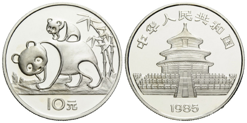 Republik / Republic
 10 Yuan 1985 Shanghai Mint Co. Ltd. 38.6 mm. Silber / Silv...