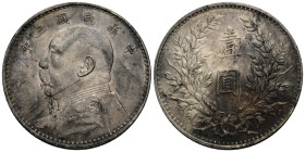 Republik / Republic
Yuan Shi-Kai Dollar / Yuan 1920. 39.0 mm. Silber / Silver. Fat Man dollar. KM. Y329. 26.84 g. Riffelrand / reeded edge. Sehr schö...