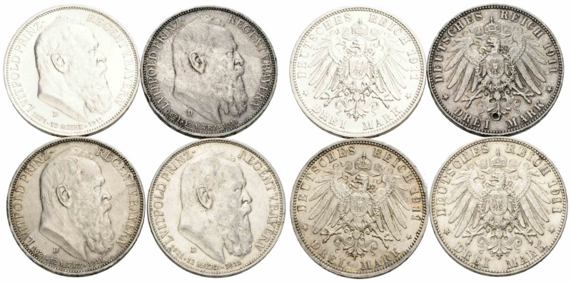 Bayern / Bavaria Lot
Prinzregent Luitpold, 1886-1912 3 Mark 1911 München. 33.0 ...