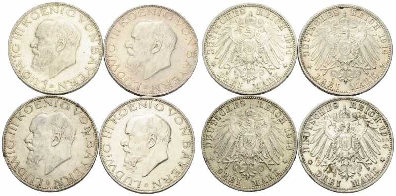 Bayern / Bavaria Lot
Ludwig Leopold Joseph (Louis III) 1913-1918 3 Mark 1914 D ...