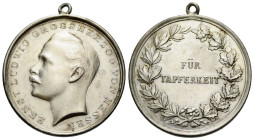 Hessen Grossherzogtum / Grand-Duchy
Ernst Ludwig, 1892-1918 Silbermedaille / Silver medal o.J. / ND. 33.5 mm. Für Tapferkeit / Medal for Bravery. Nim...