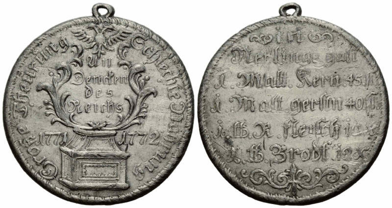 Sachsen / Saxony
Friedrich III. 1732-1772 Zinnmedaille / Pewter medal 1772. 43....