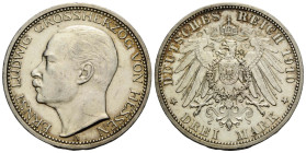 Kaiserreich / Empire Hessen, Grossherzogtum
Ernst Ludwig, 1892-1918 3 Mark 1910 A, Berlin. 33.0 mm. Silber / Silver 0.900. Ernest Louis. KM 375. 16.6...